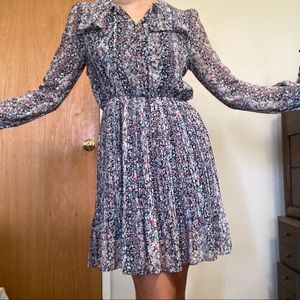 70s vintage style peasant floral boho dress xs s